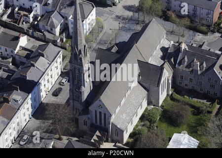 Une vue aérienne de la cathédrale de Plymouth, UK Banque D'Images