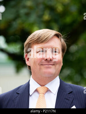 Vilnius, Lituanie. 13 Juin, 2018. Le roi Willem-Alexander des Pays-Bas dans le palais présidentiel de Vilnius, le 13 juin 2018, pour la cérémonie de bienvenue à la 1ère journée de la visite d'Etat de la République de Lituanie Photo : Albert Nieboer/Pays-Bas/Point de vue OUT -AUCUN SERVICE DE FIL- Crédit : Albert Nieboer/RoyalPress/dpa/Alamy Live News Banque D'Images