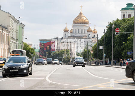 Moscou, Russie. 13 Juin, 2018. Le trafic routier dans le centre de Moscou, paysage urbain, fonction, général, motif de la frontière, de la Coupe du Monde de Football 2018 en Russie à partir de la 14.06. - 15.07.2018. Utilisation dans le monde entier | Credit : dpa/Alamy Live News Banque D'Images