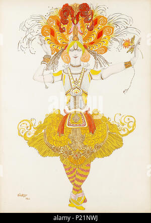 . La conception de costumes pour "l'Oiseau de feu' . 192225 Bakst costumes pour l'Oiseau de feu 1922 Banque D'Images