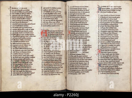 . Der naturen bloeme - Jacob van Maerlant - KO KA 16 - Folios 136v (à gauche) et 137r (droite) . Folio 136v gauche et droite folio 137r de Der naturen bloeme (KO KA 16) de Jacob van Maerlant . Entre 1340 et 1350 circa circa. Thomas de Cantimpré (1201-1270) Alternative Names Thomas de Cantimpre Description hagiographe, écrivain et prêtre Date de naissance/décès 1201 Lieu de naissance 1270 Sint-Pieters-Leeuw contrôle d'autorité : Q572799 : 100174390 VIAF ISNI : 0000 0001 1691 6433 RCAC : n89642958 GND : 118802003 SELIBR : 205902 81 WorldCat Der naturen - Jacob van bloeme Maerla Banque D'Images