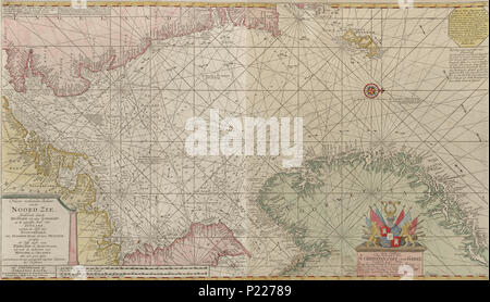 . Norsk bokmål : Nasjonalbibliotekets kartsamling de Kart. Kartet er gitt ut i () og'Nordsjøen. Date inconnue. Loots (Heitmann, Keulen.) 205 Nord Zee - pas-nb krt 00847 Banque D'Images