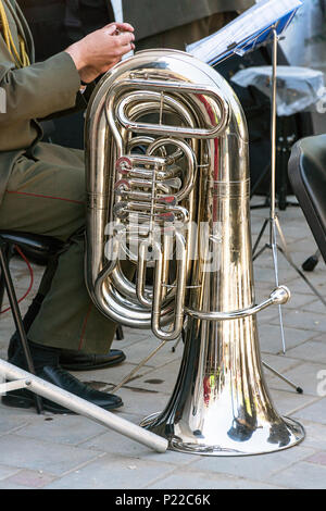 L'instrument de la brass band tuba Banque D'Images