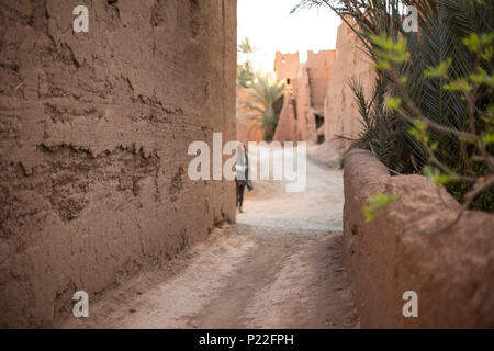 Le Maroc, Marrakech, voyage à vélo le long de la route N9 Banque D'Images