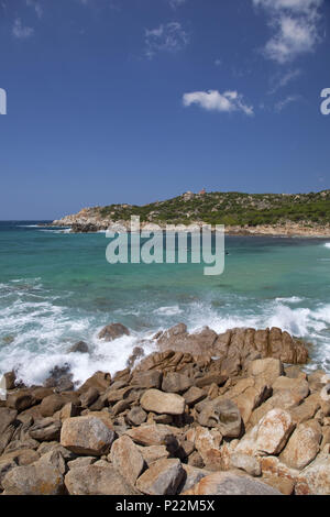 Italie, Sardaigne, Sardaigne du Sud, Côte Sud, Chia, Baia Chia, Capo Spartivento, Banque D'Images