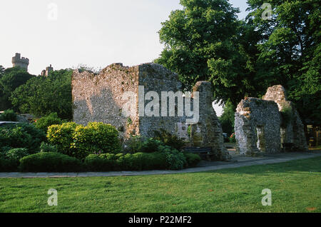 Ruines du Prieuré Dominicain Blackfriars dans la ville historique d'Arundel, Sussex de l'Ouest, le sud de l'Angleterre Banque D'Images