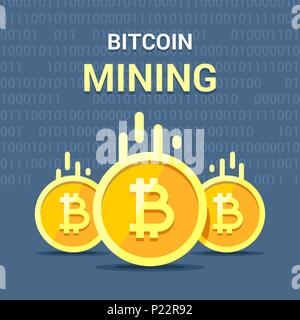 Télévision en couleur de l'illustration vectorielle cryptocurrency concept process mining bitcoin Illustration de Vecteur