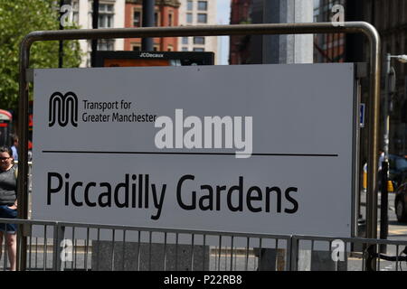 Les jardins de Piccadilly sign Banque D'Images
