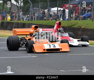 Adrian Hall, Trojan T101, Michael Lyons, Lola T400, Anglo American, American Speedfest 5000 VI, Brands Hatch, juin 2018, automobiles, voitures, Autosport Banque D'Images