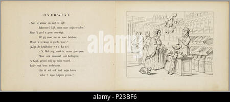 . Prentenboek vrolijke Het voor kinderen. Prentenboek omkaderde oblongue a rencontré 13 ongekleurde illustraties, vermoedelijk litho's. Op de pagina ernaast rijmende een staat tekst. Bevat onder meer visuels van een op de speelgoedkraam kermis, een nègre die wordt voor een aangezien indiaan, kruidenierswinkel almanakkenverkoper, een een, schoolklas speelgoedverkoopster terre rouge, een, een portret van Uilenspiegel langs de straat en uienverkoper, vogels in een een kooi voorstelling een toverlantaarn. 14 p., 13 pl. bl : zw. lith // De keerzijde der illustraties est onbedrukt // Datering : niet je Banque D'Images