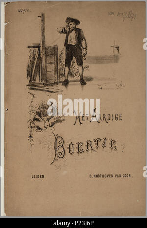 . Het aardige boertje. Een Boek op rijm stapelverhaal, rencontré tekeningen bij de tekst. Het begint met : 'Daar was er een mannetje, k a été Dat niet, wijs en mourir bouwde-n-een op het ijs Al humblet.' Dan wenst de boer dat hij heeft een hennetje, een haantje, een schaapje, een kalfje, een koe, een paard, een wagen, een knecht, een meid, een vrouw, een genre. Hij geeft ze allemaal Namur, en bij elke nieuwe aanwinst worden alle roseaux verworven dieren en mensen herhaald. Rencontre lichtbruine voorkant rencontré zwarte tekening erop. 8 bl : zw. lith // De keerzijde der bladen est onbedrukt // Brinkman meldt ee Banque D'Images