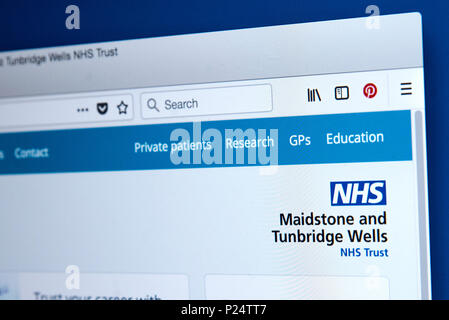 Londres, UK - 5 mars 2018 : La page d'accueil du site web officiel de la Maidstone et Tunbridge Wells NHS Trust au Royaume-Uni, le 5 mars 2018. Banque D'Images