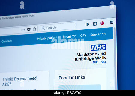 Londres, UK - 5 mars 2018 : La page d'accueil du site web officiel de la Maidstone et Tunbridge Wells NHS Trust au Royaume-Uni, le 5 mars 2018. Banque D'Images