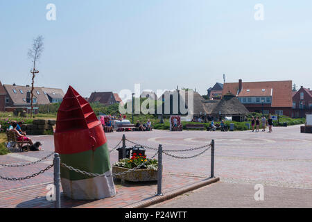 Square, centre du village, de la mer du Nord, l'île de Baltrum, Basse-Saxe Ortskern der Nordseeinsel Baltrum Baltrum, Ostfriesland, Niedersachsen, Deutschland Banque D'Images