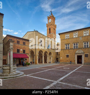 Pienza, Val d'Orcia, Toscane, Italie Banque D'Images