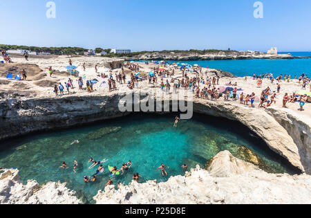 Grotta della Poesia, Roca vecchia, village du district de Lecce, Pouilles, Italie Banque D'Images