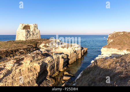 Roca Vecchia, Platanias village, district de Lecce, Pouilles, Salento, Italie Banque D'Images