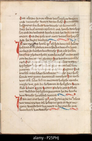 . - Kattendijkekroniek cronicke Die historie de die van Hollant, van van Vrieslant Zeelant ende ende van den stichte van Uutrecht ende van veel landen die hommes hierna nomen sal - KO KW 1900 UN 008, folium 170v . Folium 170v à partir de l'Kattendijkekroniek (ca. 1491) de la collection de la Bibliothèque Nationale des Pays-Bas. Entre 1491 et 1493 Kattendijkekroniek integraal 162 (ca. 1491) - KO KW 1900 UN 008, folium 170v Banque D'Images