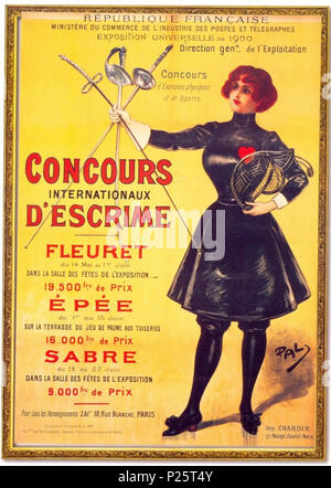 . Anglais : Affiche officielle de l'Exposition Universelle de 1900, Paris . 1900. Jean de Paleologu (1855-1942) 21900 Paris L'affiche des Jeux Olympiques Banque D'Images