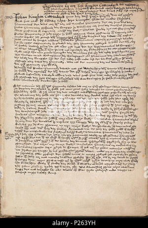 . - Kattendijkekroniek cronicke Die historie de die van Hollant, van van Vrieslant Zeelant ende ende van den stichte van Uutrecht ende van veel landen die hommes hierna nomen sal - KO KW 1900 UN 008, folium IIr . De l'IIr folium Kattendijkekroniek (ca. 1491) de la collection de la Bibliothèque Nationale des Pays-Bas. Juin 1614. Johan Huyssen van Kattendijke integraal 160 Kattendijkekroniek (ca. 1491) - KO KW 1900 UN 008, fol. IIr Banque D'Images