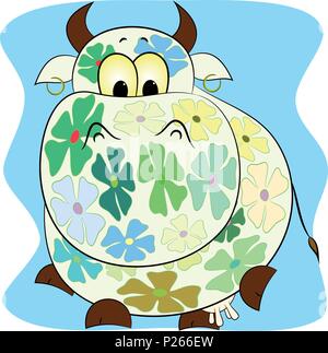 Cartoon vector vache colorée Illustration de Vecteur