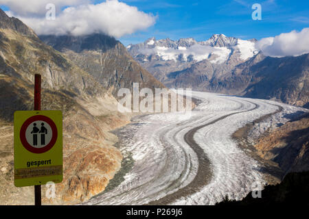 Riederalp, Suisse, le glacier d'Aletsch Banque D'Images