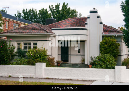 1940 Art Moderne chambre dans la banlieue de Melbourne, Australie Banque D'Images