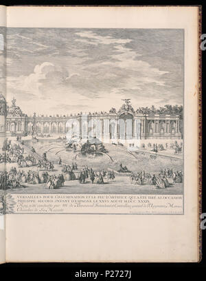 43, point de vue d'impression lié Veüe de la décoration sur encore la terrasse du Château de Versailles pour l'illumination et le feu d'artifice qui a été tiré à l'occasion du mariage de Madame (CH) 18221223-3 Banque D'Images