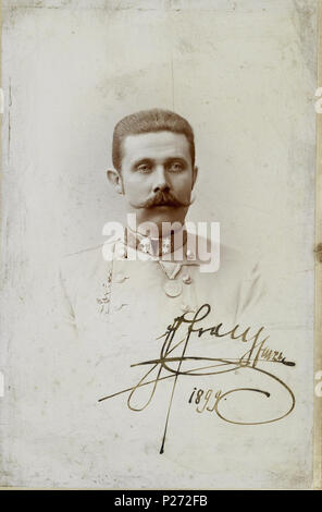 . Erzherzog Franz Ferdinand von Österreich-Este, Thronfolger Portraitphotographie, mit eigenhändiger Unterschrift, 21 x 13,5 cm. par 1899 52 Portrait Carl Pietzner Franz Ferdinand Banque D'Images