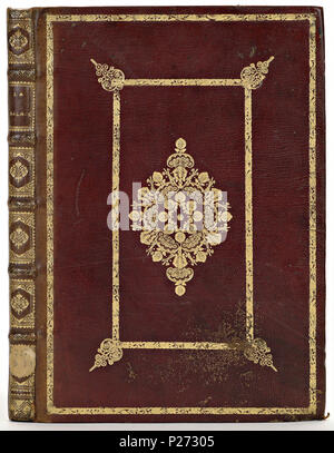 . Van bruinkarmijn marokijn bande . Nederlands : Inhoud : [Antoine de la salle]. La salade nouuellement imprimee, laquelle fait mention de tous les pays du monde ... [Paris, M. le noir, 1521]. Fol. Pennink 2011. . 1710-1730 ? Van bruinkarmijn marokijn bande 27-KONB12-227B13 Banque D'Images