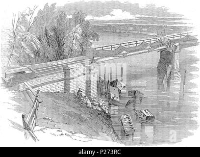 . English : The Illustrated London News la gravure de la catastrophe du pont de Dee, 1847 . 1847 crédité. Il est peu probable que l'auteur aurait vécu après 1944. 79 la catastrophe du pont de Dee (récolte) Banque D'Images