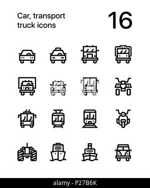 Voiture, transport, camion, véhicule, train ligne plate vecteur des icônes pour les applications web et mobiles Illustration de Vecteur