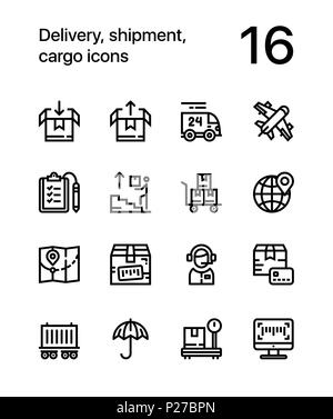 Livraison, expédition de fret, des icônes pour la conception web et mobile pack 2 Illustration de Vecteur