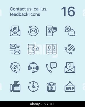 Exposer nous contacter, appelez-nous, icones d'information pour le web et les terminaux mobiles pack 2 Illustration de Vecteur