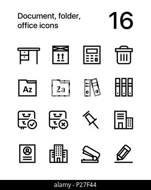 Le document, le dossier, les icônes de bureau et web design mobile pack 3 Illustration de Vecteur