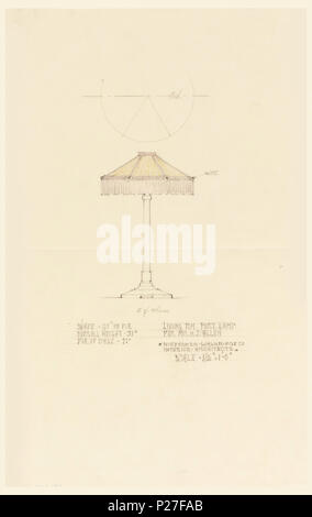 . Anglais : Dessin, lampe portable pour une salle de séjour, Henry J. Allen Residence, Wichita, Kansas, 1917 . Anglais : Conception pour une lampe de table avec une ombre. Centre supérieur, esquisse de l'ombre. . 106, 1917 Dessin lampe portable pour une salle de séjour, Henry J. Allen Residence, Wichita, Kansas, 1917 (CH) 18800275 Banque D'Images