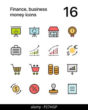 Finances, de couleur argent, d'affaires et d'icônes pour le web et les terminaux mobiles pack 4 Illustration de Vecteur