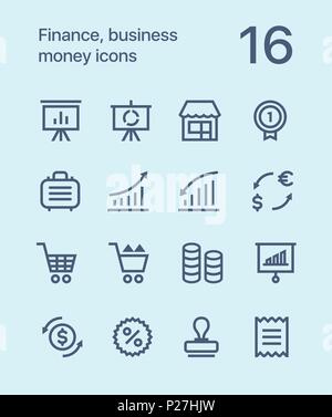 Décrire les finances, les affaires, l'argent et d'icônes pour le web et mobiledesign pack 4 Illustration de Vecteur