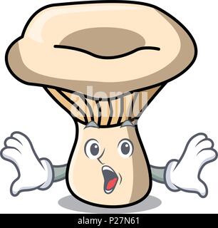 Surpris de champignons lait mascot cartoon Illustration de Vecteur