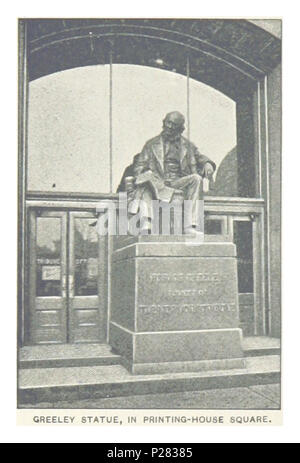 (King1893NYC) pg184 GREELEY STATUE, dans l'impression-HOUSE SQUARE. Banque D'Images