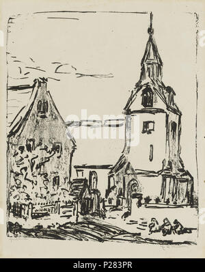 . Kirche in Goppeln Andreaskirche Leubnitz-Neuostra (en). Lithographie auf Papier hellgrauem 40 x 33 cm (44,8 x 35,5 cm), . 1907. Ernst Ludwig Kirchner (1880-1938) Louis de noms alternatifs Description de main de peintre allemand, dessinateur, graveur et sculpteur Date de naissance/décès jeu 6 Mai 1880 15 juin 1938 Lieu de naissance/décès Aschaffenburg Davos Frauenkirch lieu de travail Dresde (1901-1903), Nuremberg (1903), Munich (1903-1904), Dresde (1904-....), Moritzburg, Berlin (1911-1914), Königstein im Taunus (1915), Berlin (1917-1918), près de Davos Frauenkirch tournoi (), Francfort (1 Banque D'Images