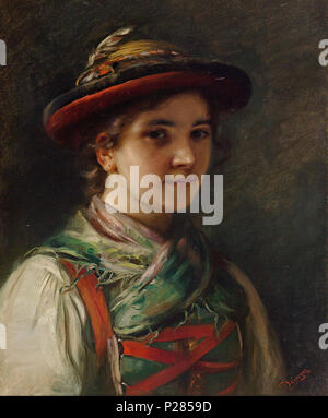 . Allemand : Brustbild eines jungen Tirolerin mit Hut. par 1921. Franz Defregger (1835-1921), peintre de la description et enseignant à l'université Date de naissance/décès 30 Avril 1835 2 janvier 1921 Lieu de naissance/décès Ederhof bei Stronach, Osttirol Munich Munich lieu de travail contrôle d'autorité : Q78711 : VIAF 77107318 ISNI : 0000 0001 0990 4231 ULAN : 500032976 RCAC : n83199652 GND : 118524283 126 Franz von Defregger WorldCat Brustbild eines jungen Tirolerin mit Hut Banque D'Images