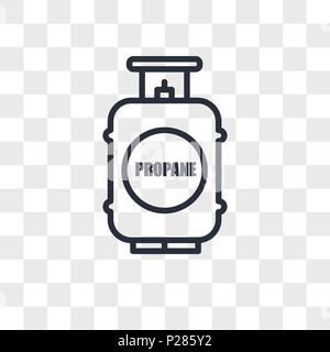 Réservoir de propane icône vecteur isolé sur fond transparent, de propane concept logo Illustration de Vecteur