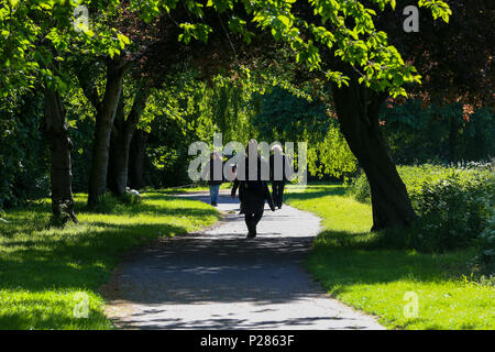 Les utilisateurs du parc dehors et environ dans un parc à Tottenham, au nord de Londres sur un matin ensoleillé et chaud. Avec : Atmosphère, voir Où : London, Royaume-Uni Quand : 14 mai 2018 Credit : Dinendra Haria/WENN Banque D'Images