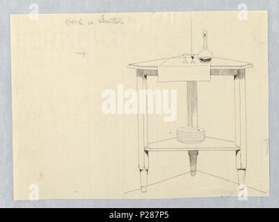 101 Dessin, Design for Corner Table de service, 1900-05 (CH) 18680713 Banque D'Images