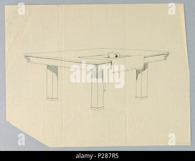 101 l'élaboration, la conception de la table à manger rectangulaire à quatre pattes avec un service à thé, 1900-05 (CH) 18680937 Banque D'Images