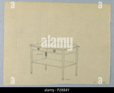 103 l'élaboration, la conception de la table de service avec deux tiroirs et dosseret, 1900-05 (CH) 18680675 Banque D'Images