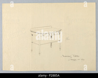 103 l'élaboration, la conception de la table de service de l'Acajou et marqueterie, 1900-05 (CH) 18680687 Banque D'Images