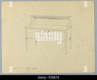 103 Dessin, Design pour bahut avec tablette supérieure en charge par Volutes, 1900-05 (CH) 18680601 Banque D'Images