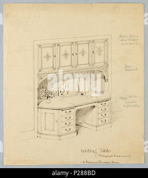 103 Dessin, Design pour bureau intégré à alcôve, 1900-05 (CH) 18680569 Banque D'Images